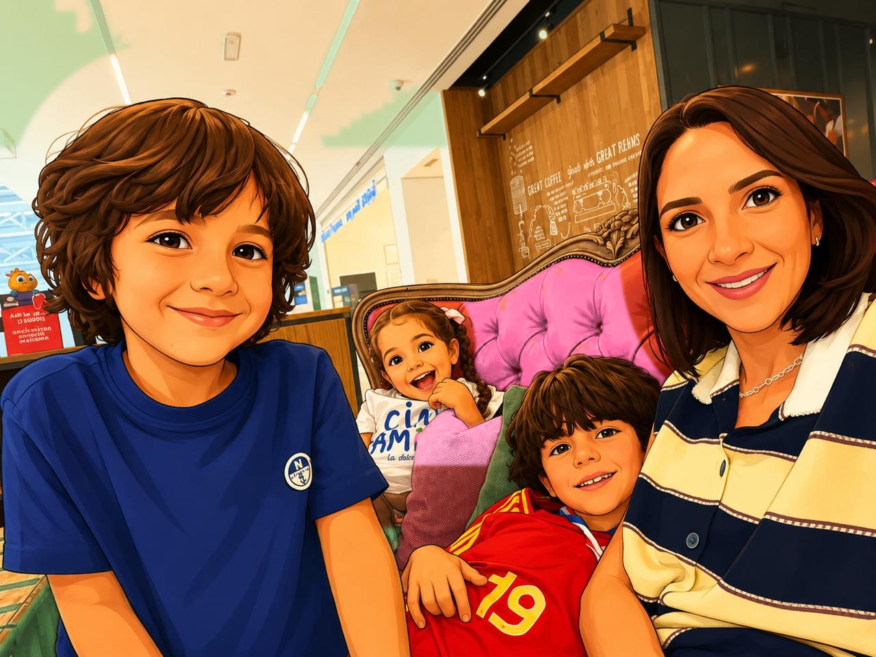 Aya and the kids